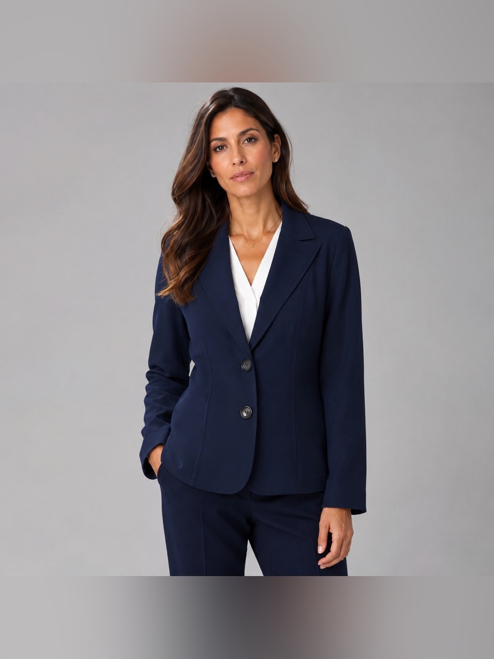 Lafayette 148 New York Navy Virgin Wool Blazerโ Jacket Women's 16W Career Luxury
